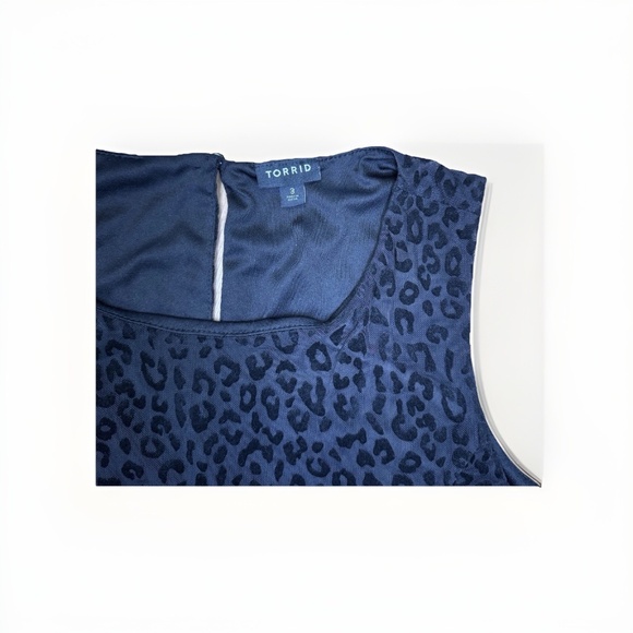 Torrid Black Lined Mesh Flocked Leopard Animal Print Trapeze Dress Size 3 - Picture 6 of 11